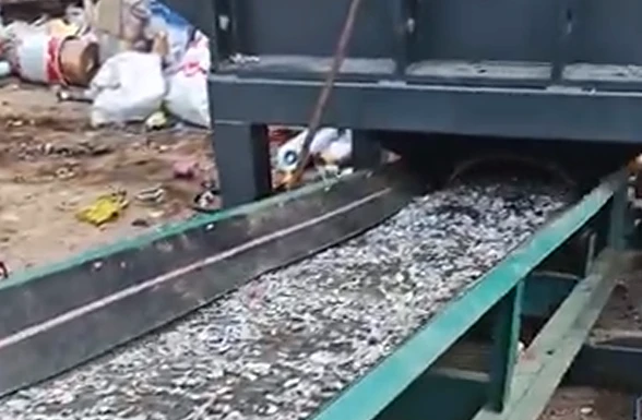 In One Simple Step Turning Cans into Crushed Material